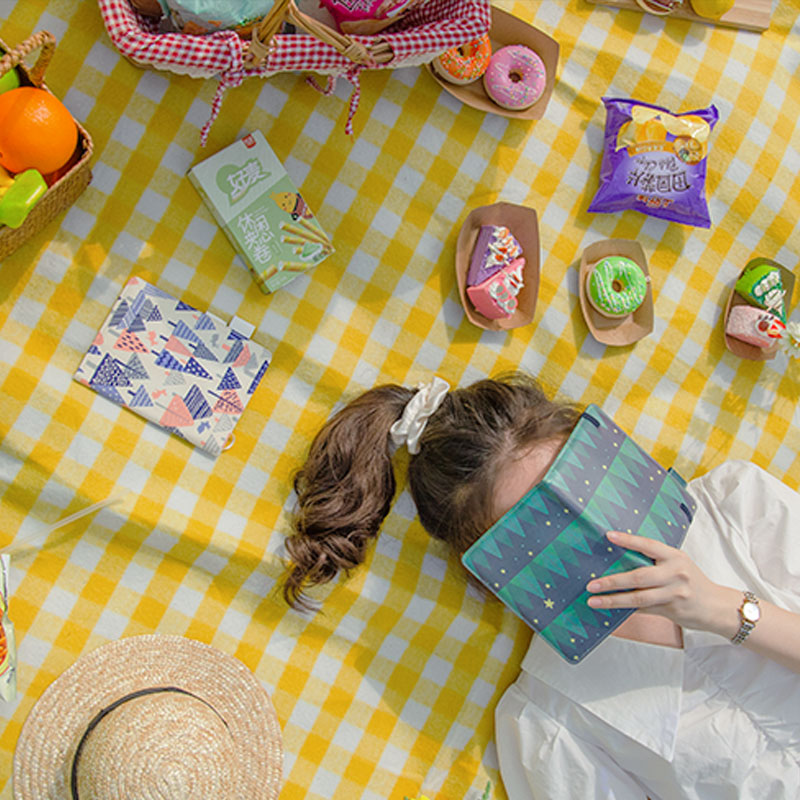 Emblem Antelope Sheep Picnic Mat Anti-Tide Cushion Wild Cooking Outdoor Mat portable waterproof Park Picnic Picnic Boutian Landscape