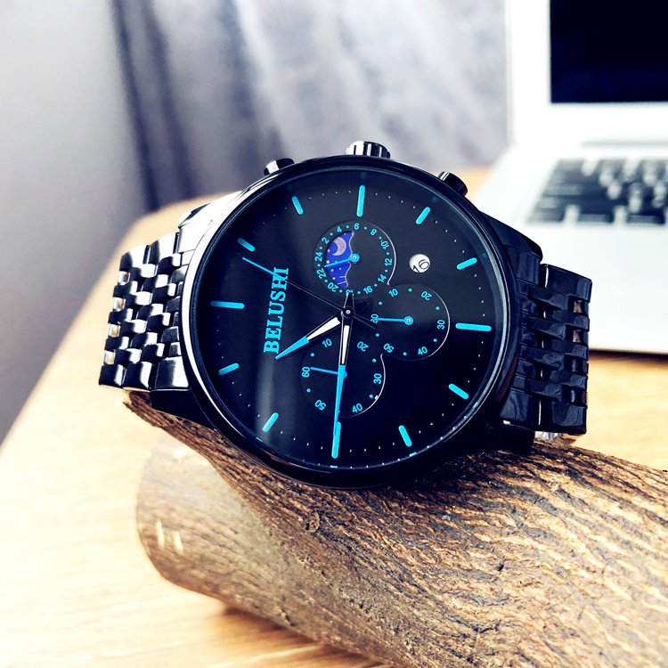 Black Tech New Concept Watches Men Personality Tide Men Cool High School Students Trend Waterproof Multifunction Quartz Watches