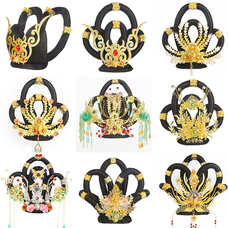 Ancient costume Feitian Chang'e fairy wig headdress Tang Dynasty imperial concubine Dunhuang classical dance style Hanfu Tang-made wig bag