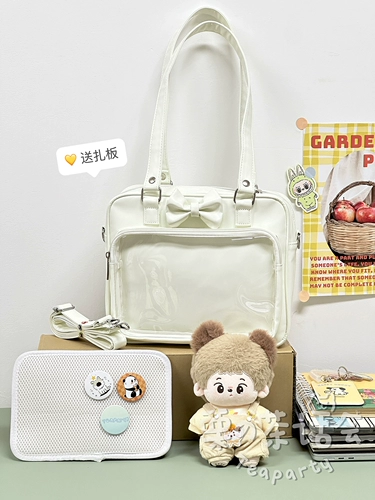 Японская милая студенческая юбка в складку с бантиком, полиуретановая сумка на одно плечо для школьников, сумка через плечо