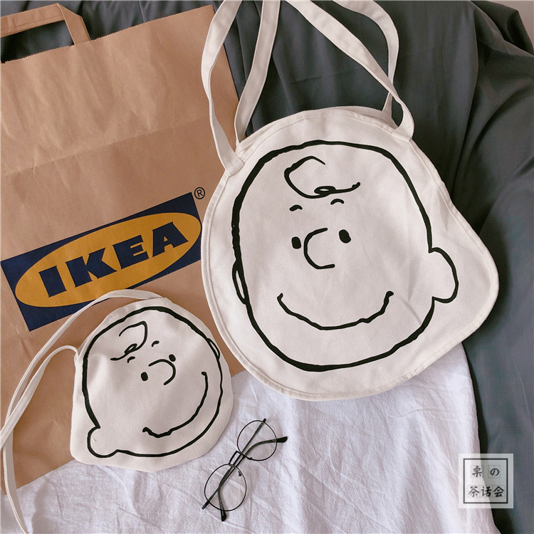 South Korea S Cute Soft Girl Student Single Shoulder Bag Day Ensemble Cute Children Anecdote Chic Teenage Hand Canvas Slanted Satchel