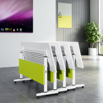 Folding training table and chair combination long spliced flip table double mobile desk multi-functional table double-layer conference table