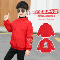 Children's clothing Boys' annual clothing Winter clothing thickened 2022 new Chinese children's boys' old clothes Tang clothing coat tide