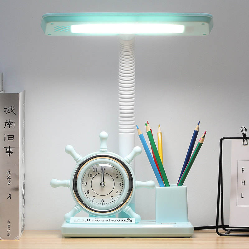 led children's desk lamp eye protection desk plug-in learning special vision protection multi-functional boy bedroom bedside lamp