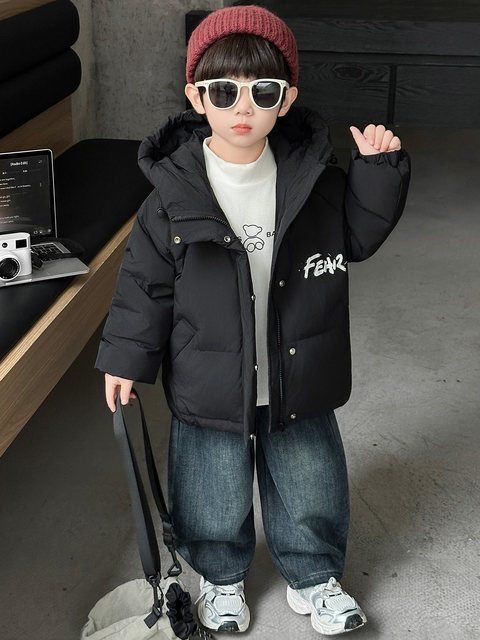 Boys' down jacket thickened 2025 winter new children's Korean style style bread coat cotton coat baby winter clothes