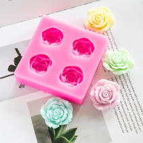 Love Soap Square Four-Link Flower Mould Handmade DIY Soap Silicone Mould Chocolate Silicone Mould Out of Soap About 10g