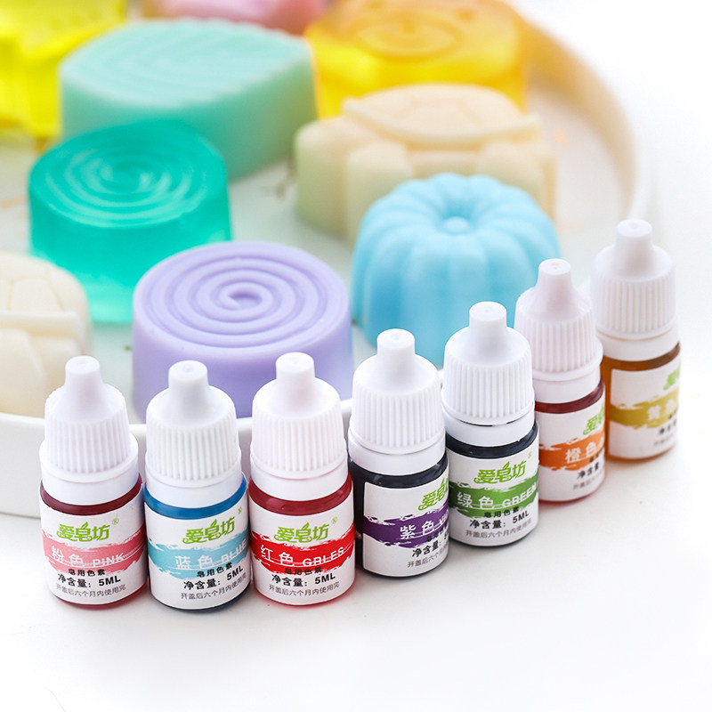 Love Soap Workshop DIY Handmade Soap Base Raw Cosmetic Grade Soap With Pigment 5ML Bottle Seven Color Suit