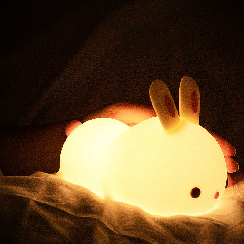 New Year rabbit silicone LED night light bedroom bedfeeding eyebreastfeeding creative birthday gift children's room