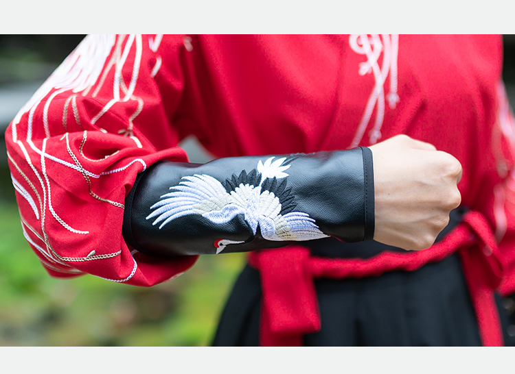 gió Trung Quốc gốc cổ váy Han phụ kiện quần áo vài chiếc váy chỉnh sửa các yếu tố nam và nữ võ thuật cổ tay da bảo vệ cánh tay bảo vệ Han