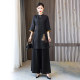 Xiangyun yarn silk fashion suit women's new spring silk wide-leg pants two-piece suit top dress