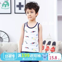 Trẻ em vest cotton phần mỏng của cậu bé yếm trong đáy mùa xuân và mùa hè cô gái mới vest giản dị không tay áo sơ mi trắng nữ công sở