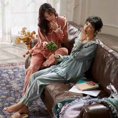 Pajamas female autumn and winter coral velvet princess style court net red sweet and cute island velvet spring and autumn suit