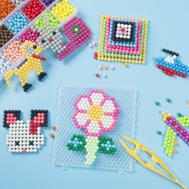 Children Mist Wonder Magic Magic Water Pearl Girl handmade Diy splicing Bean Puzzle Solid Toy