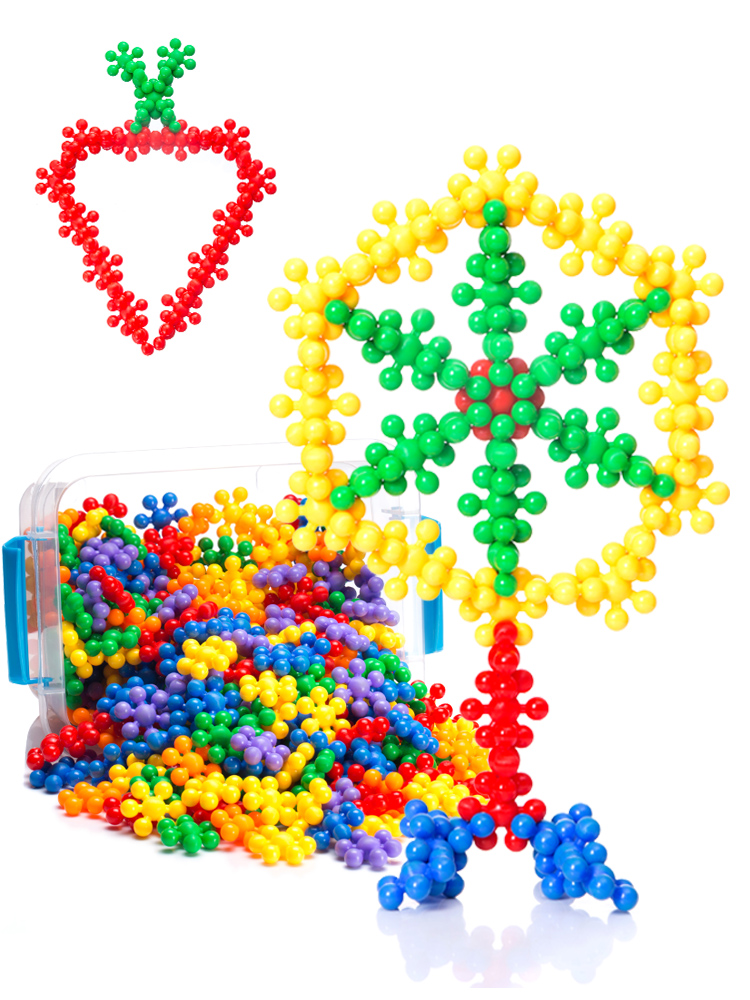 Children's puzzle assembled large number thickened snowflake Plum Blossom bricks 3-6-year-old male girl Kindergarten Desktop Toys