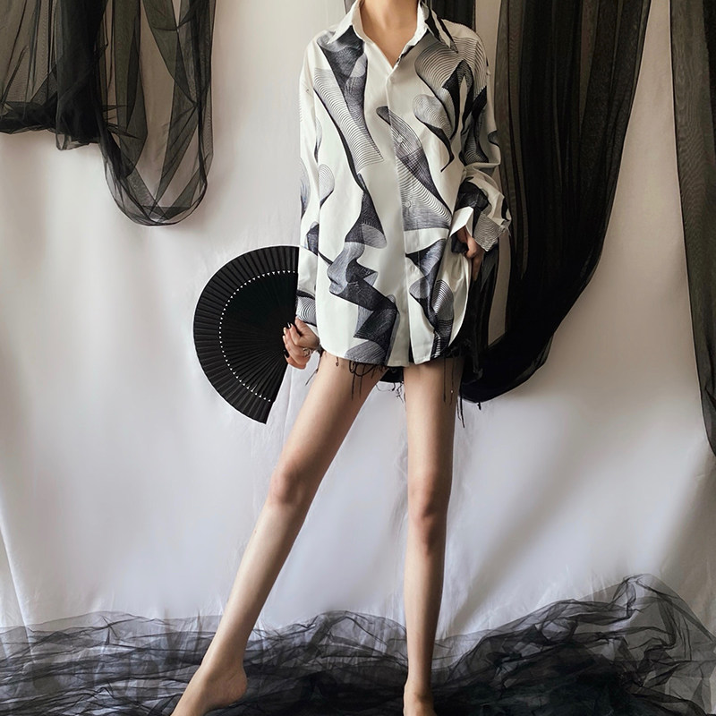 Dark Black Department Homemade Yamamoto Yaoji Yohji Little crowddesign Personality Texture Ccdg Black & White Harbor Craze Casual Shirts