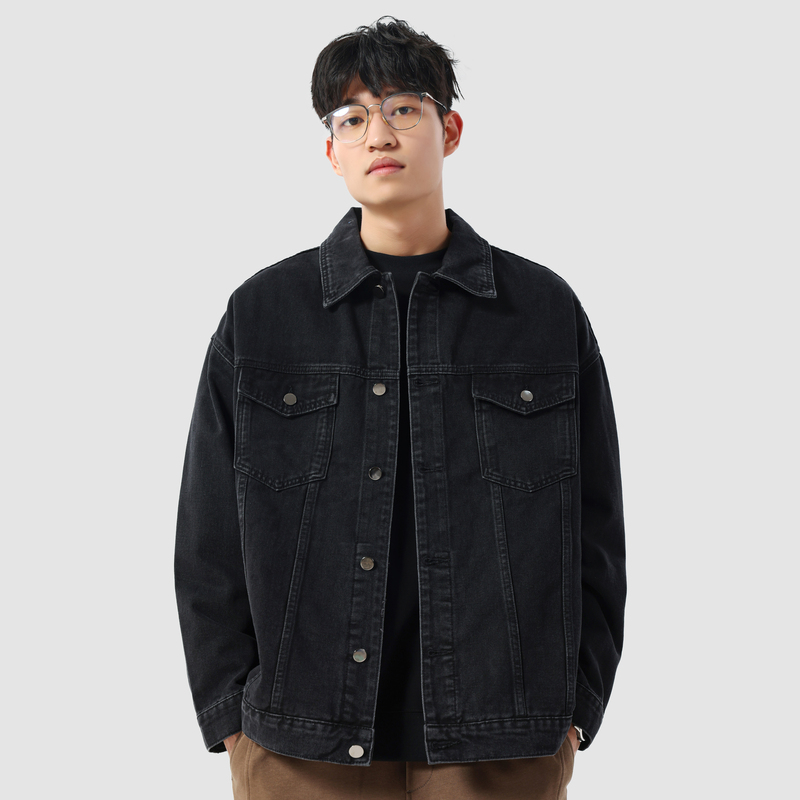 Ninpure Autumn New Trendy Stonewashed Japanese Style Black Multi-Pocket Denim Jacket Men's Workwear Jacket Ninpure Autumn New Trendy Stonewashed Japanese Style Black Multi-Pocket Denim Jacket Men's Workwear Jacket