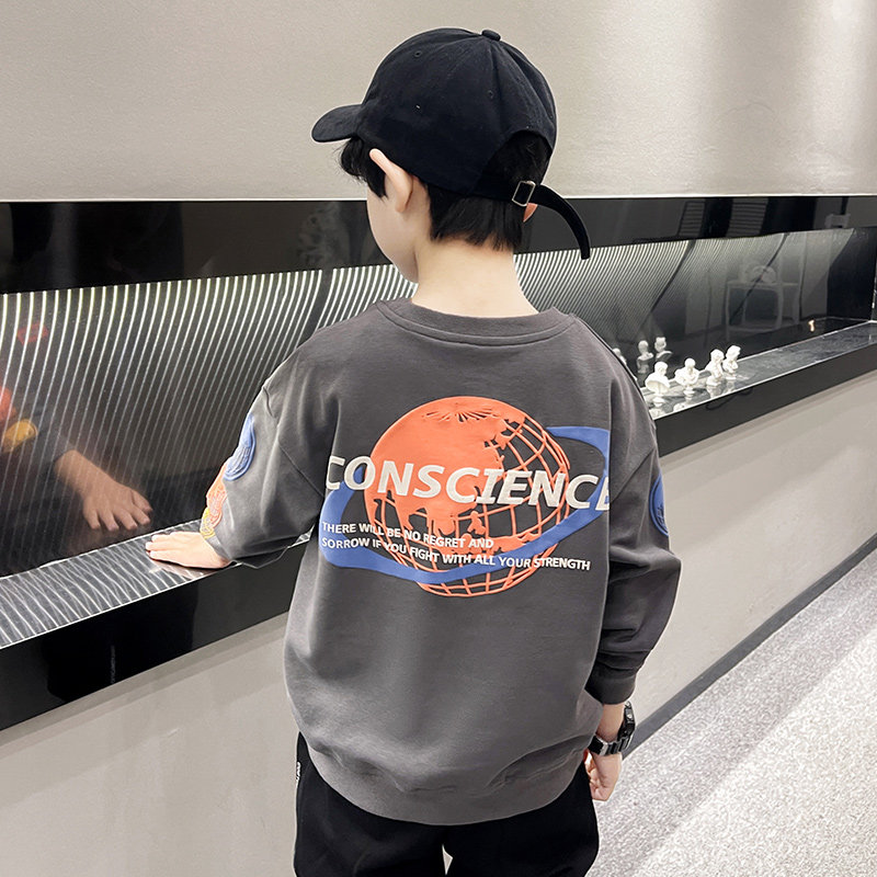 Boys sleeve tops 2022 new spring and autumn pie thin in the big children's clothes boy's long sleeve coat