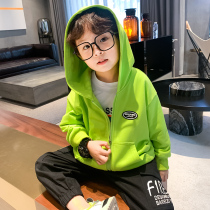 Boys cardiovert sweatshirt 2022 New autumn clothing CUHK Childrens child Han Edition Lianhood Spring and Autumn Festival Ocean Jacket Tide