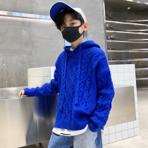Boomer Boy Lian Hat Knit Sweater 2022 Spring New Childrens Clothing Foreign Air Blast Street Trendy Hooded Sweater