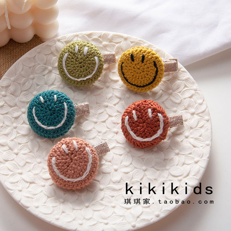 South Korea smiling face children hairpin cartoon cute hairpin childlike fun baby bb clip joker bangs clip girl side clip