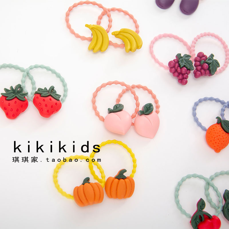 Children cute fruit small hair ring Girl baby hair ring Korean girl tie hair band girl student hair rope