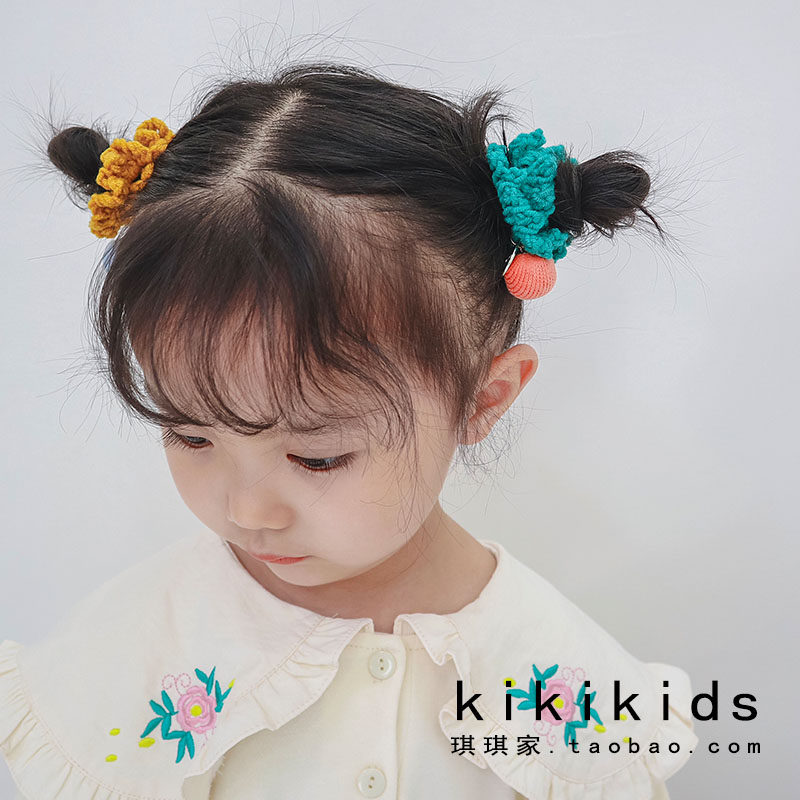 Children's hair ring Handmade wool rubber band ball ball hair ring Hair accessories Korean student hair ring Girl hair ring does not hurt hair