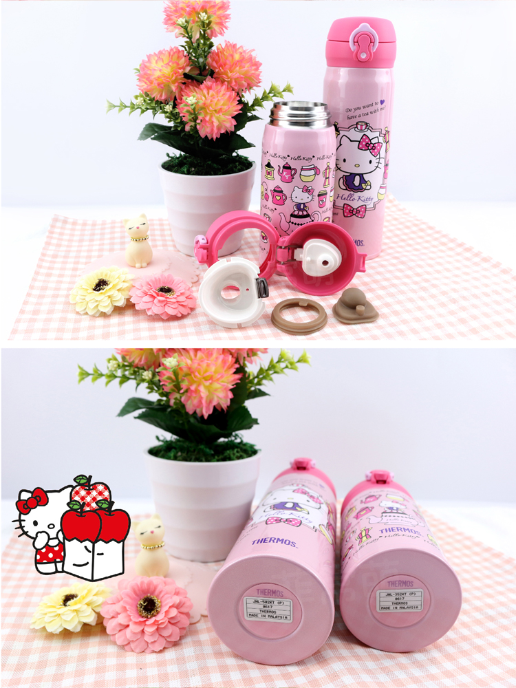 Thermos cốc học sinh trẻ em với rơm dễ thương Hello Kitty ma thuật ăn kiêng nữ cốc nước hellokitty - Tách bình giữ nhiệt 1000ml