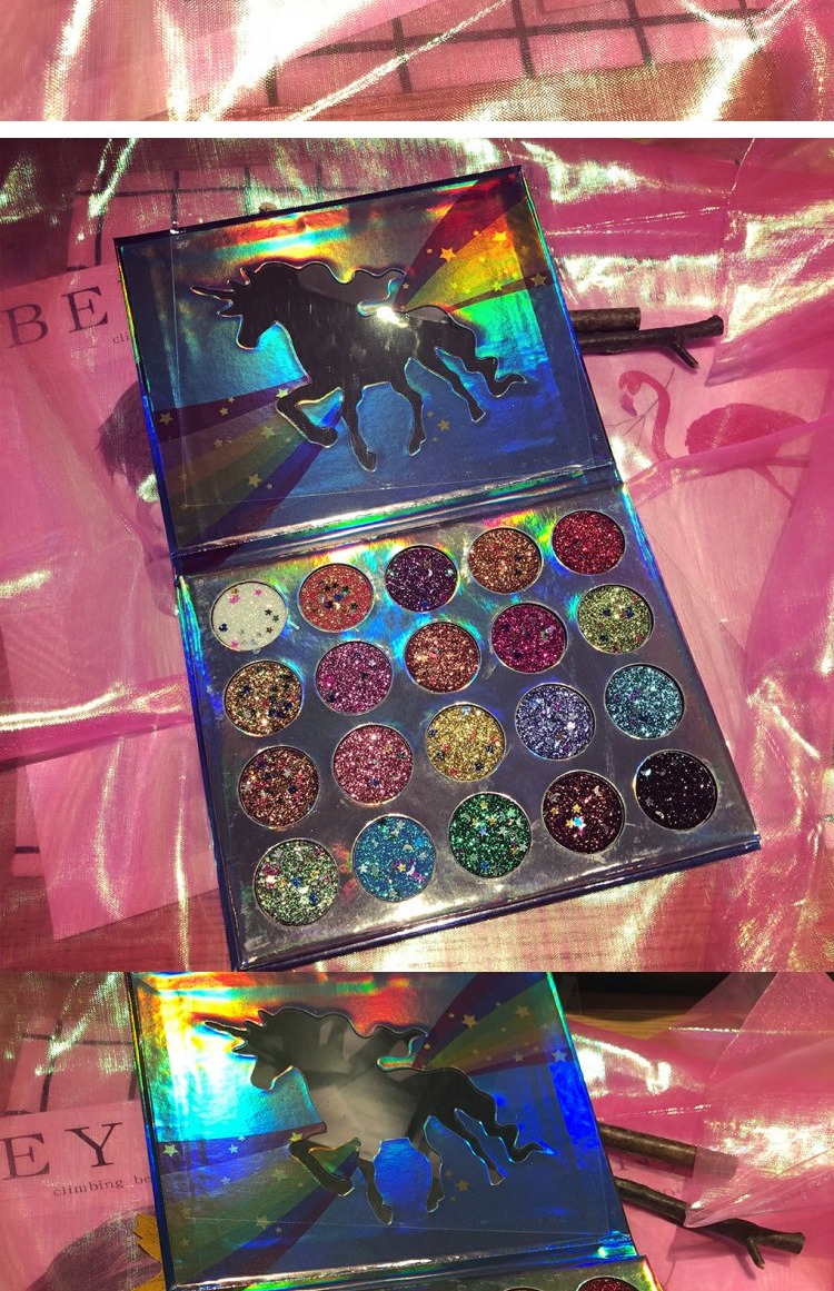Nàng tiên cá in hình kỳ lân 20 màu ngọc trai trang điểm sequin long lanh bột nàng tiên cá 蹦 蹦 tray khay bóng mắt những bảng phấn mắt nên mua