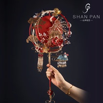 Free shelf Chinese style Yunzhong Changan fan bride wedding fan happy fan Xiuhe fan wedding metal gift
