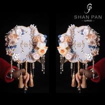Brides Chinese style eternal flower wedding fan craft wedding fan Xiuhe handmade bestie wedding gift customization