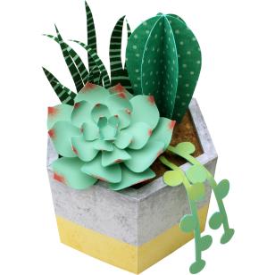 Chậu hoa mọng nước Giấy thủ công DIY giấy thủ công trang trí máy tính để bàn trang trí mô hình trang trí Cần cắt - Mô hình giấy mô hình giấy xe hơi