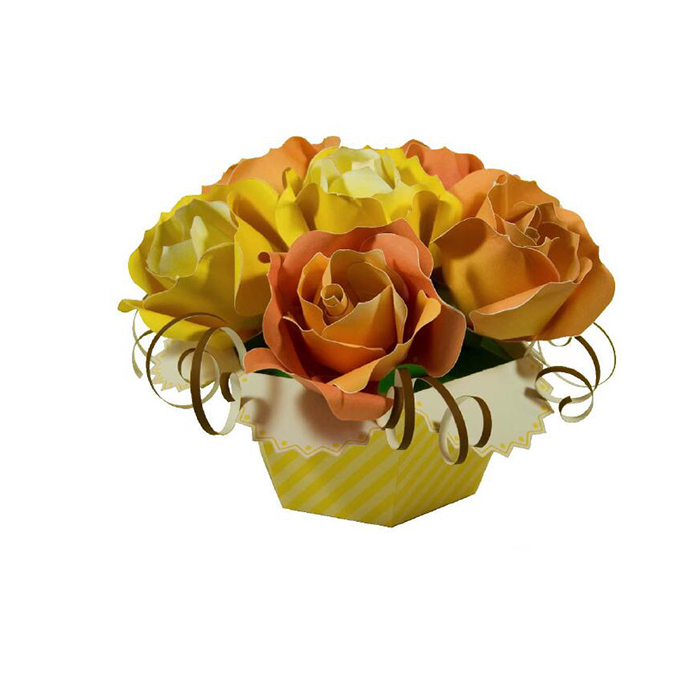 Bó hoa (hoa hồng) giấy handmade DIY plant model model sản phẩm trang trí - Mô hình giấy mô hình nhà giấy