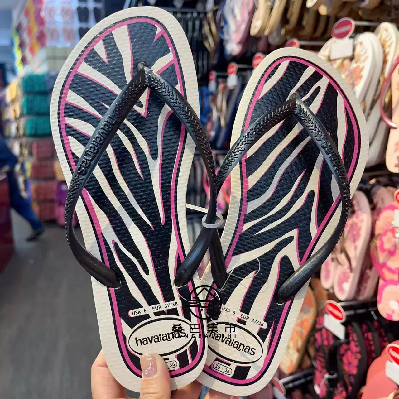 [Новая коллекция Havaianas Havana Slim женские шлепки с цветочным принтом противоскользящие резиновые балетки]
