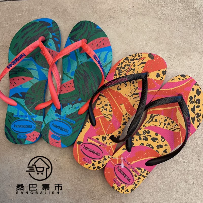 Новые HAVAIANAS Бразилия Havana антискользящие Пиньсянь крупный цветок надпись тапочка Лето море на пляже летом