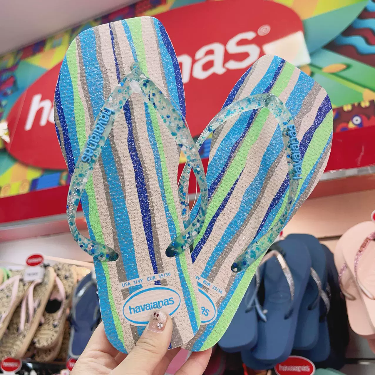 [Новая коллекция Havaianas Havana Slim женские шлепки с цветочным принтом противоскользящие резиновые балетки]