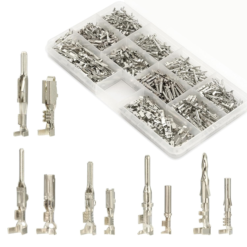 440 Pieces of Boxed 1.5-2.8mm Automotive Wire Terminal Pin Connectors, Male and Female Pins, Crimp Terminals