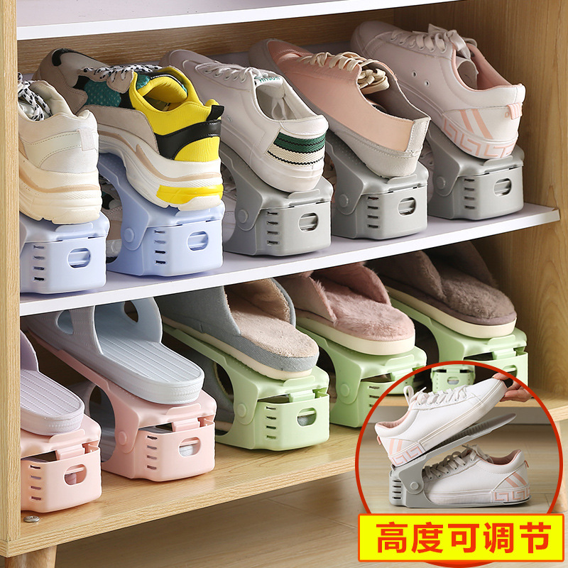 Shoe storage layer rack integrated space saving height adjustable shelf double shoe rack dormitory shoe cabinet finishing shoe support