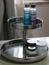 Stainless steel rotating tray kitchen rack condiment storage tray living room fruit snacks medicine medicine