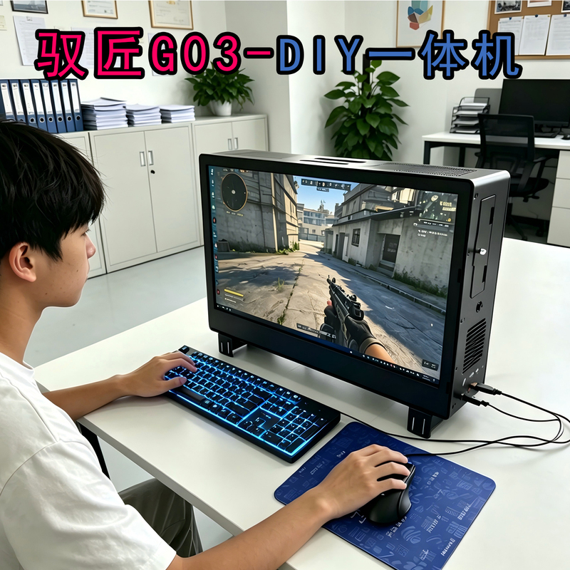 Yujiang G03-Diy Portable with Screen 24inch Laptop Case High-Performance Student Case 240 Water-Cooled Case