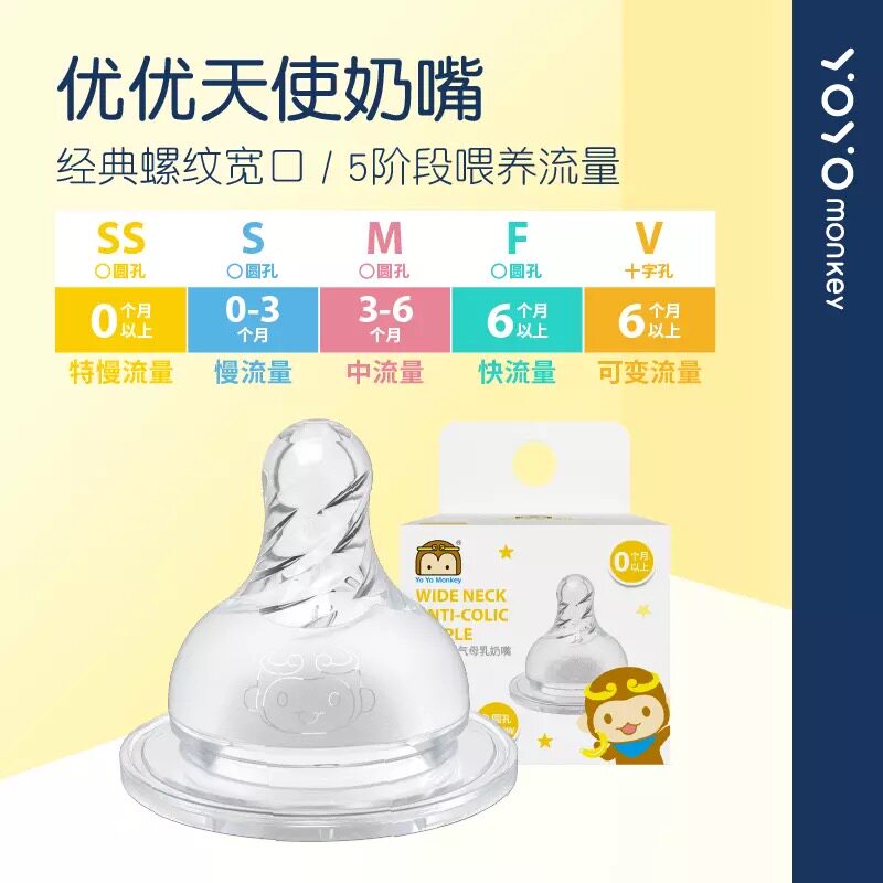 Hong Kong Youyou Ma Liu newborn baby wide-caliber anti-colic breast milk pacifier 5 kinds of flow breast milk real feeling