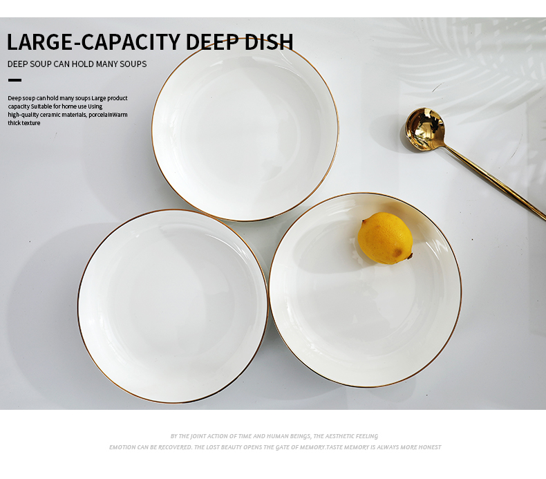 Jingdezhen ceramic creative household deep soup plate rice dish dish up phnom penh plate plate ipads porcelain dishes