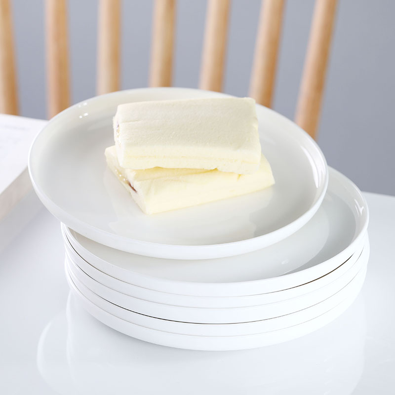 Ins wind flat ceramic plate food plate ipads China household white plate dessert plate SaPan western food steak plate