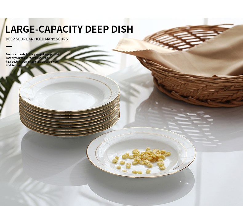 Ceramic dish LIDS, creative household deep dish 8 inch up phnom penh dish dish of jingdezhen porcelain ipads son food dish