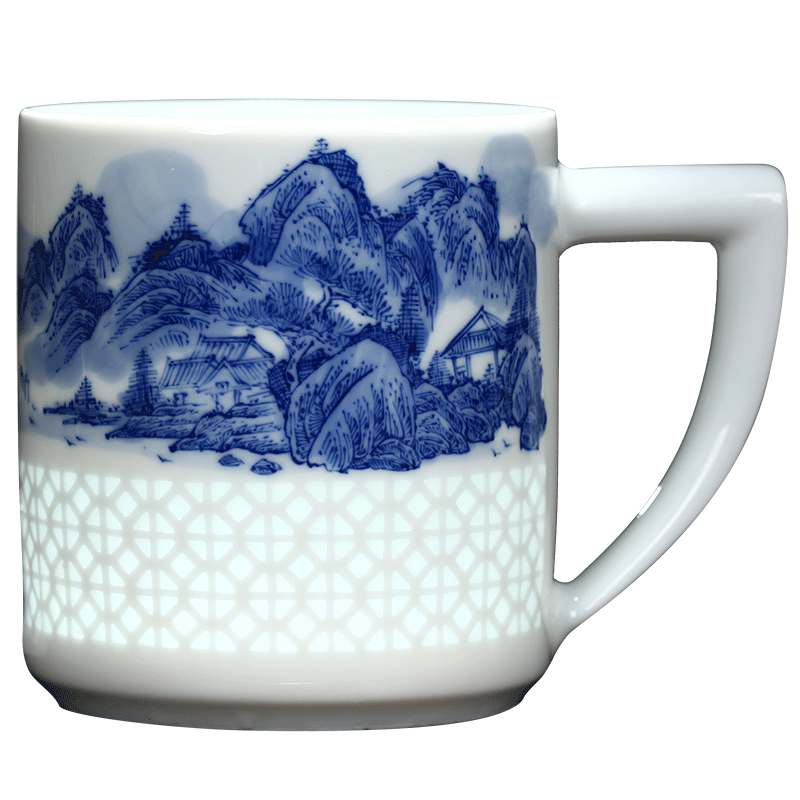 Hand - made ceramic filter with cover cup separation tea tea cup jingdezhen porcelain and exquisite porcelain teacup gift cups