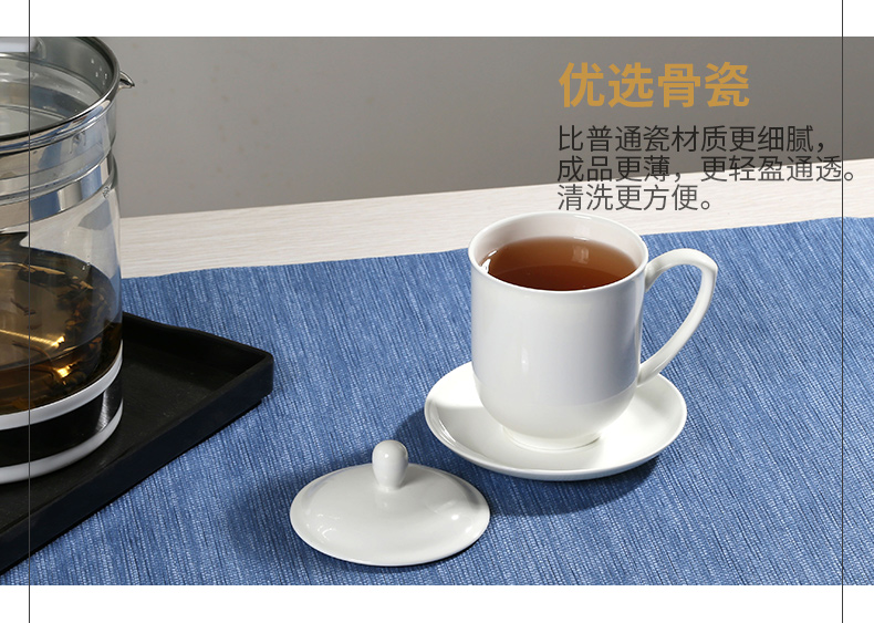 Jingdezhen ceramic cups white household ipads porcelain cup with cover office personal tea cup custom logo