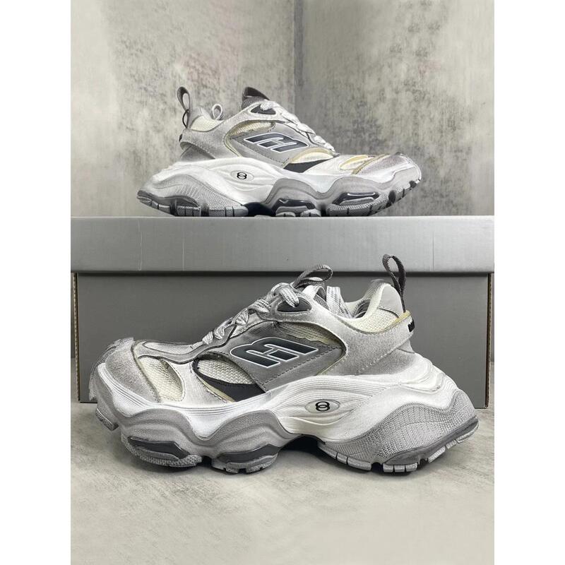 2025 Spring New European Style Paris Dad Shoes Women's 5XL Height-Increasing Thick-Soled Shoes Cargo Casual Sneakers Men's