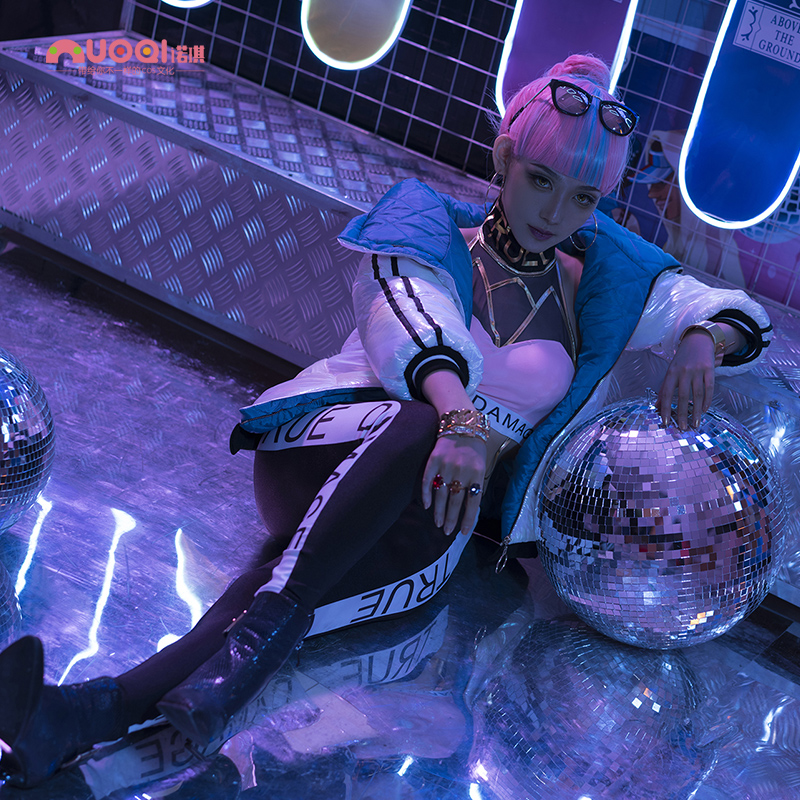 Noki League of Legends lol real damage Chiana cos suit Elemental Queen Circle Mom wig