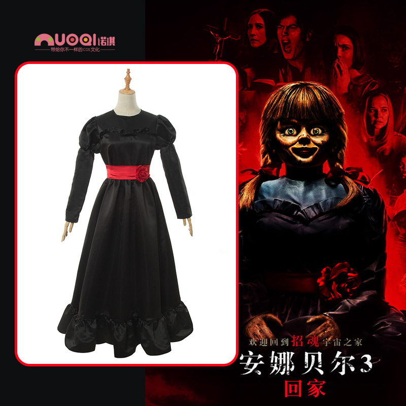 Annabelle 3 Annabelle COS costume Black parent-child dress Children Halloween cosplay