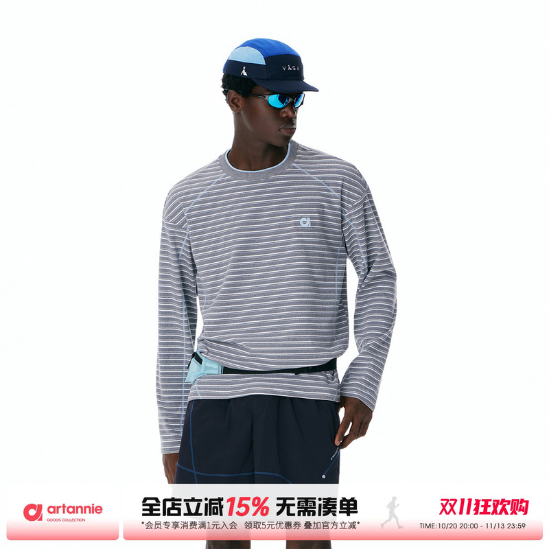 Artannie Outdoor Color-Block Hasselblad Stripe Long-Sleeve T-Shirt for Men 2026 Autumn New American Style Couple Top