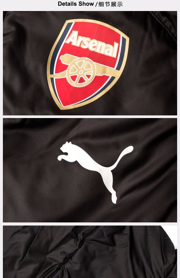 YY chính hãng Hummer PUMA Arsenal Cotton Đào tạo bóng đá nam Cotton dài 753239-04 áo lông vũ uniqlo nam